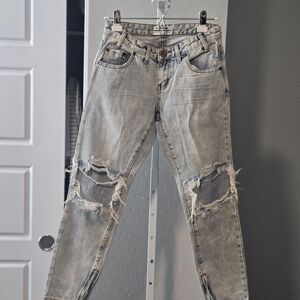 Freebird Distressed Light Denim Boyfriend Jeans